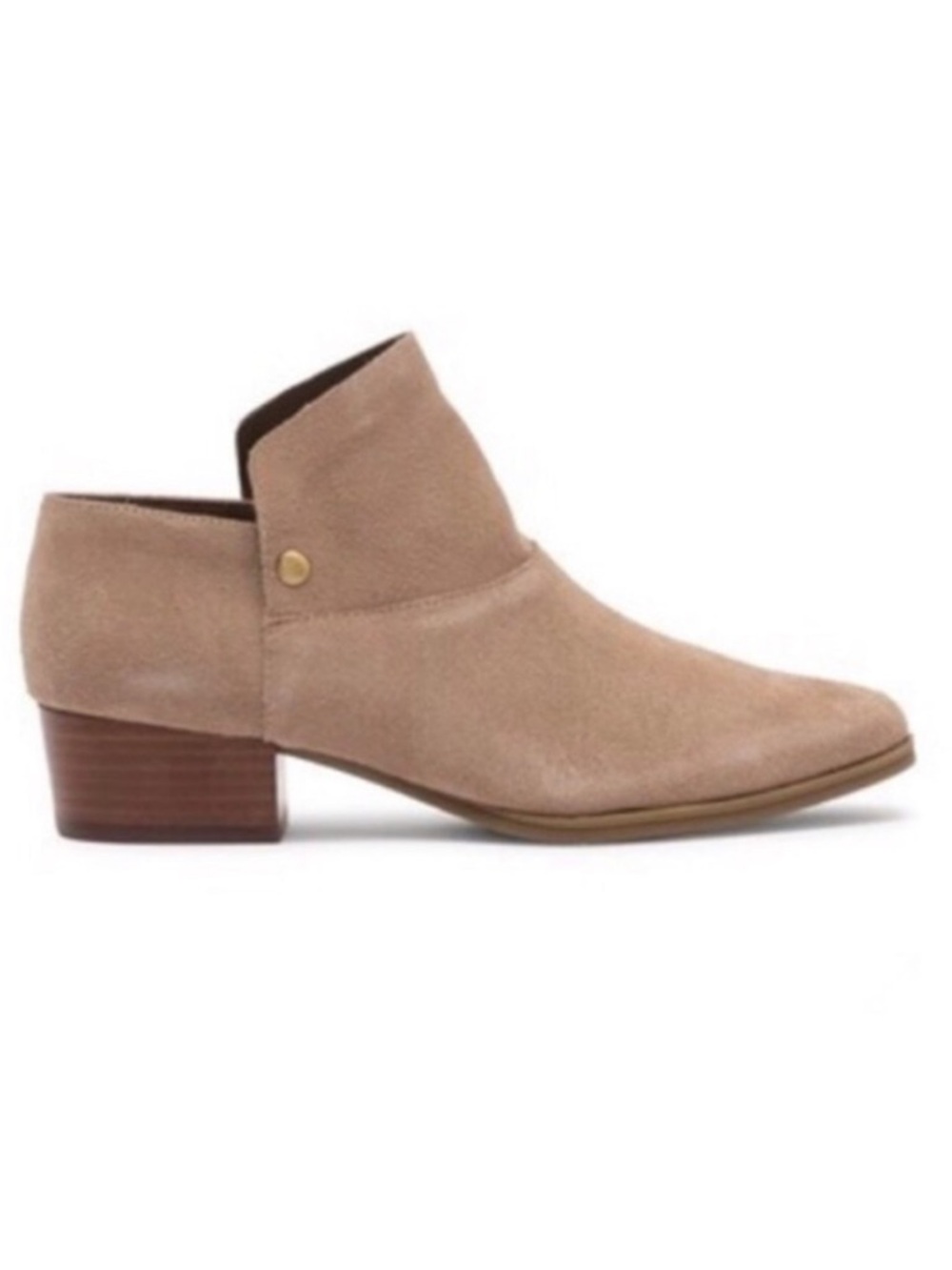 AEROSOLES DIANE TAUPE Suede ANKLE BOOTIES sz 8 Business casual career blockheel